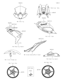 KAWASAKI, EX650SPFNN 2023,EX650SPFAN 2023,EX650SRFNN 2024,EX650SRFAN 2024,EX650SRFBN 2024, AUFKLEBER(ROT/SCHWARZ)